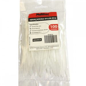 Abraçadeira de Nylon M10 Branco 100x3 mm - 100 Unidades