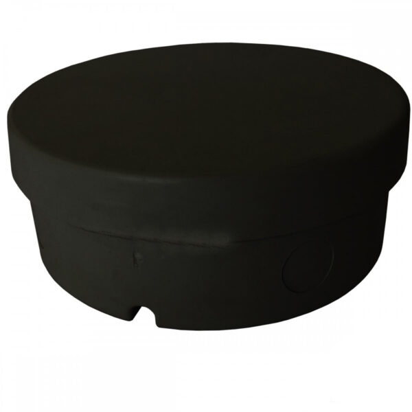 Caixa de Sobrepor CFTV Redonda Preta 12x5cm