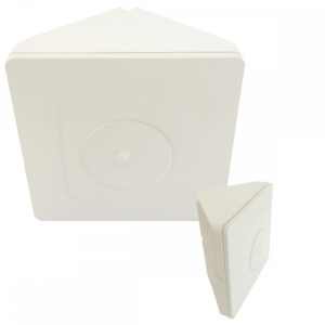 Caixa de Sobrepor CFTV Triangular Branca 8,5x8,5x4,5cm