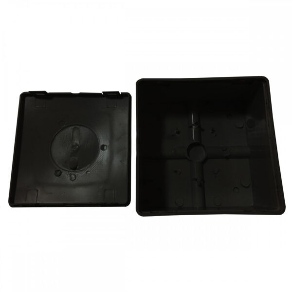 Caixa de Sobrepor CFTV Quadrada Preta 8,5x8,5x4,5cm - Imagem 2