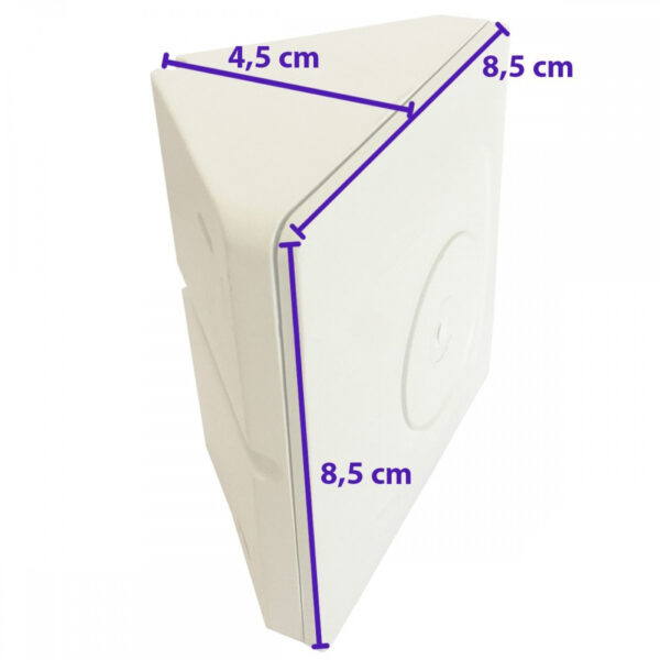 Caixa de Sobrepor CFTV Triangular Branca 8,5x8,5x4,5cm - Imagem 3