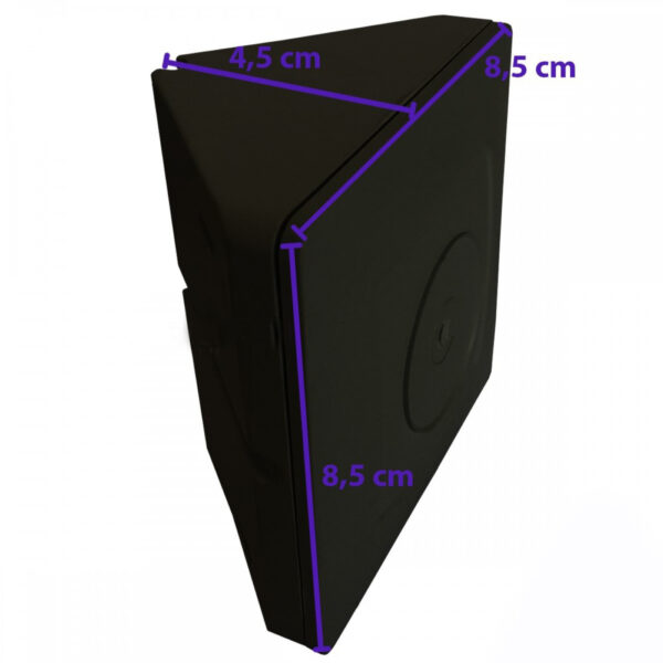 Caixa de Sobrepor CFTV Triangular Preta 8,5x8,5x4,5cm - Imagem 3
