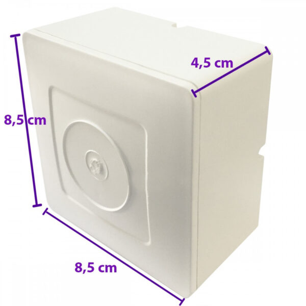 Caixa de Sobrepor CFTV Quadrada Branca 8,5x8,5x4,5cm - Imagem 4