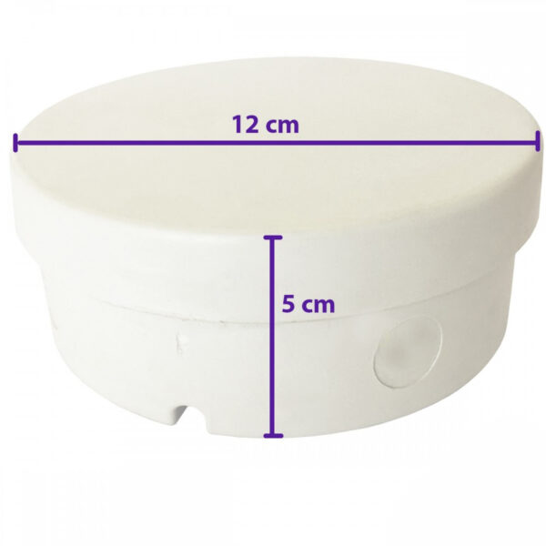 Caixa de Sobrepor CFTV Redonda Branca 12x5cm - Imagem 4