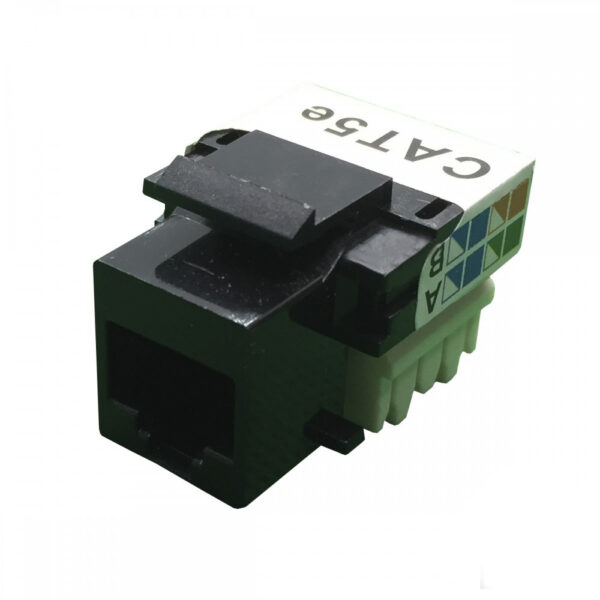 Conector Fêmea RJ45 Keystone Cat5e Preto - Imagem 2