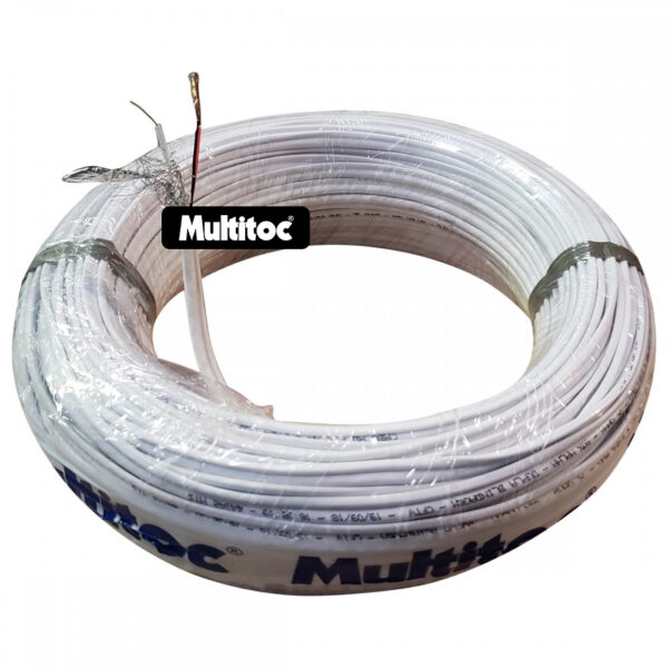Cabo Coaxial Bipolar Dupla Blindagem 5mm Branco - 50m