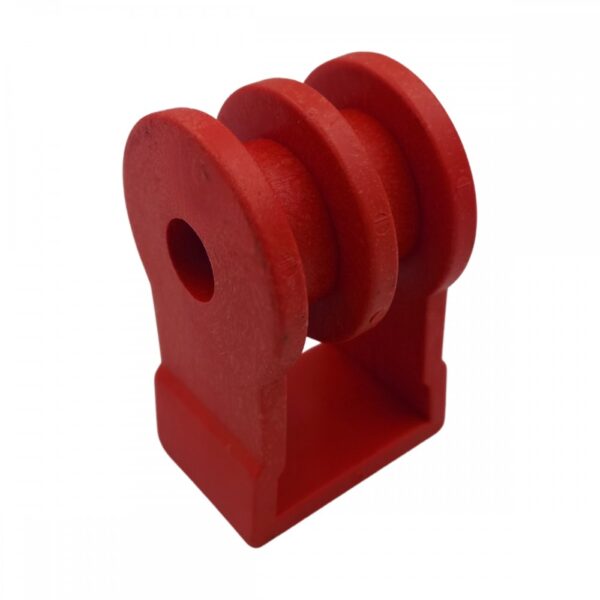 Suporte Plástico com Roldana 2 vias Vermelho 50 Peças - Imagem 2