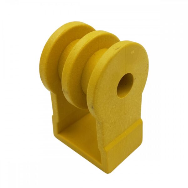 Suporte Plástico com Roldana 2 vias Amarelo 50 Peças - Imagem 2