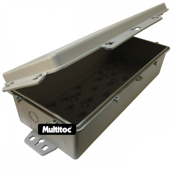 Caixa Hermética Cinza Baby Longa 254x105x70mm - Imagem 2
