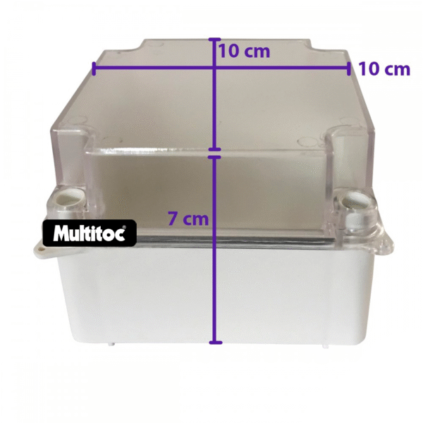Caixa De Passagem Branca com Tampa Transparente 10x10x7 cm - Imagem 3