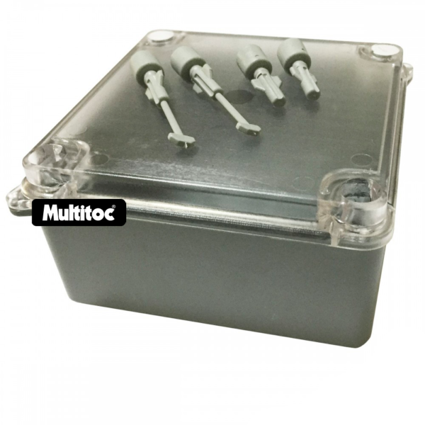 Caixa De Passagem Cinza com Tampa Transparente 10x10x5 cm - Imagem 4