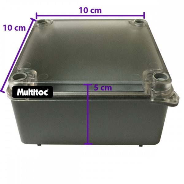 Caixa De Passagem Cinza com Tampa Transparente 10x10x5 cm - Imagem 6